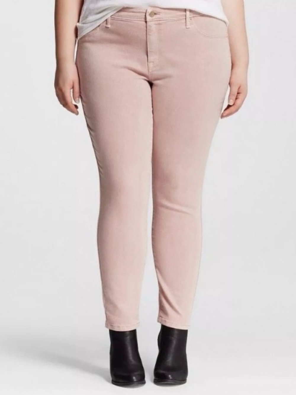 Mossimo Supply Co. Women’s Blush Pink Mid Rise Jegging Cropped Jeans 24W